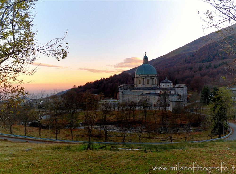 Biella (Italy) - Upper Basilica of the Sanctuary of Oropa at sunset